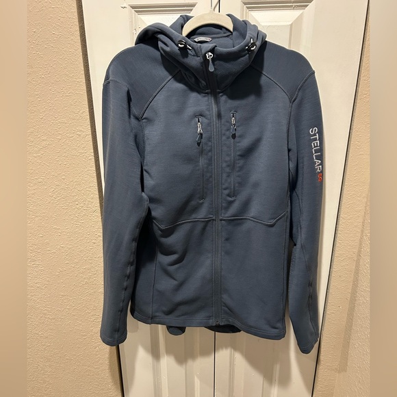 Stellar Guide Merino Mid Hood Hoodie Gray , Large - Picture 9 of 13